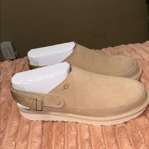 UGG Beige Suede Goldenstar Clog